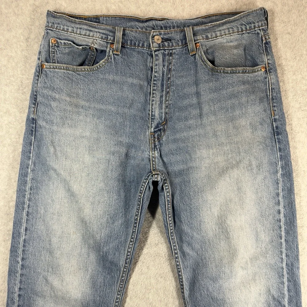 Levis‎ 505 Jeans Mens 38x30 Blue Regular Fit Straight Leg Light Wash Minimalist